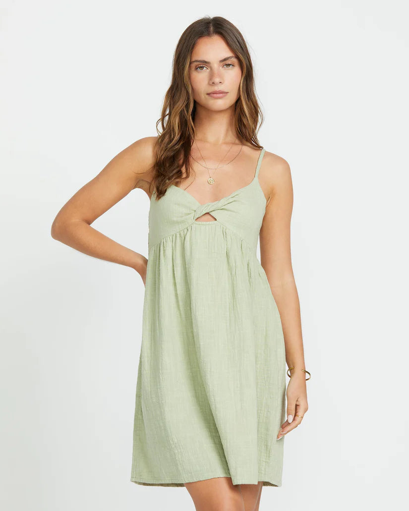 curvy green dress In A Twist Dress – Oasis Surf