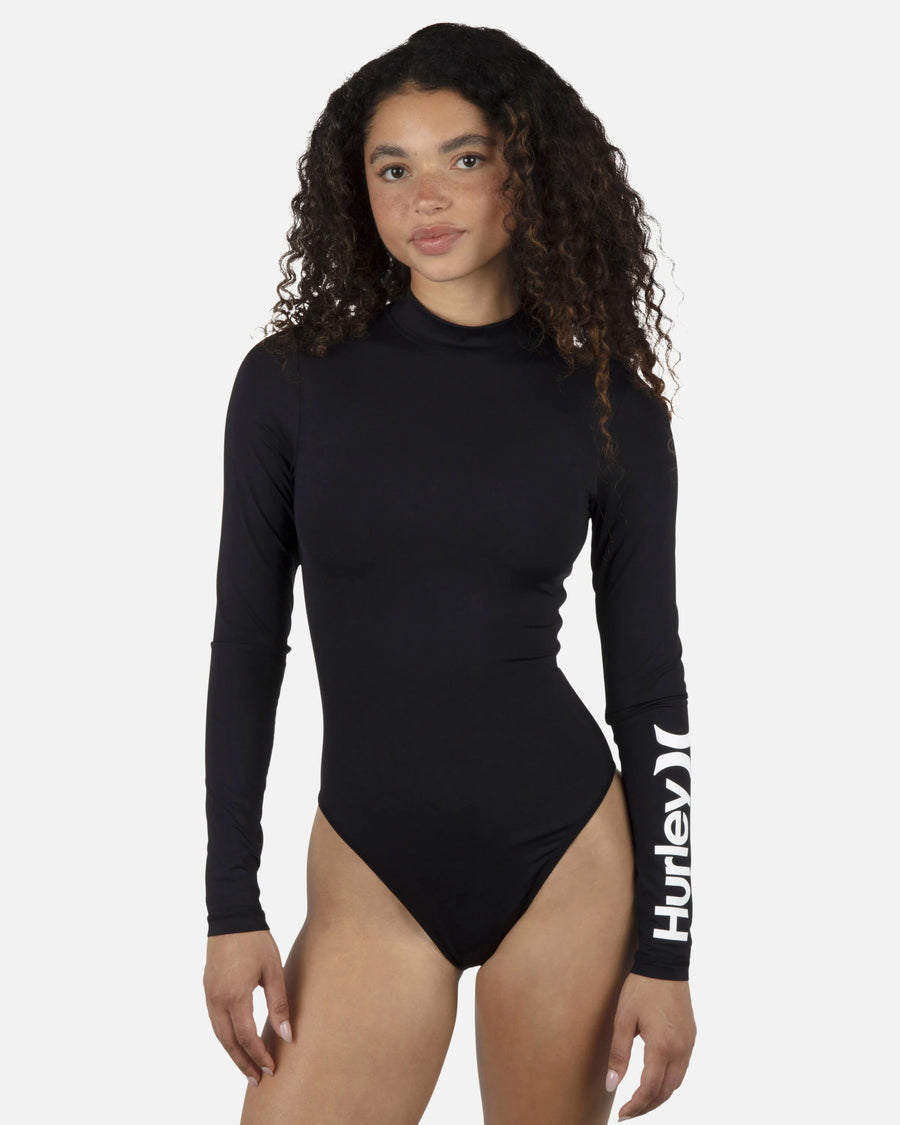 Oao Solid Mock Neck Zip Back Surf Suit