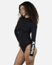 Oao Solid Mock Neck Zip Back Surf Suit